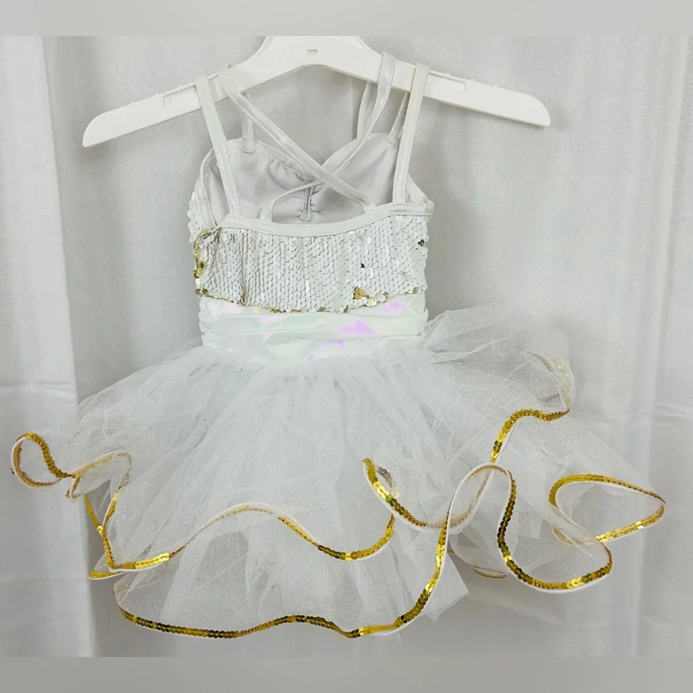 Weissman When Can I See You Again White Tulle Tutu Bodysuit Dress XS Child NWOT